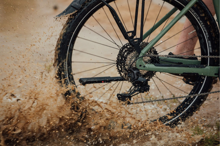 Ebike going through the mud