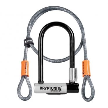 Kryptonite Kryptolok Mini U-Lock With 4 Foot Flex Bike Lock - Sold Secure Gold